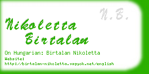 nikoletta birtalan business card